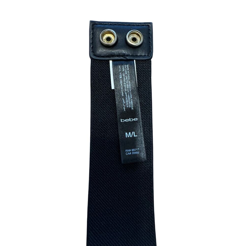 Bebe Beaded Stretch Waist Belt Turquoise Black Y2K Glam Boho Western Size M/L - Picture 5 of 5